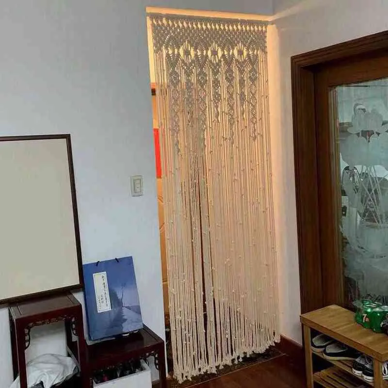 Vägg hängande gardin boho dörrfönster hängande gardin vävd tapestry väggdekor hemprydnad för lägenhet sovrum vardagsrum l220711