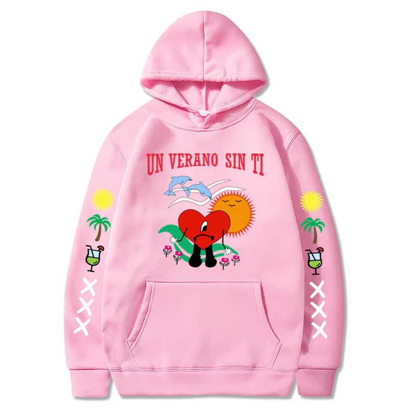 Bad Bunny Heren Dames Gedrukt Hoodie Fashion Street Hip Hop Sweatshirt Unisex Hoge kwaliteit 220823