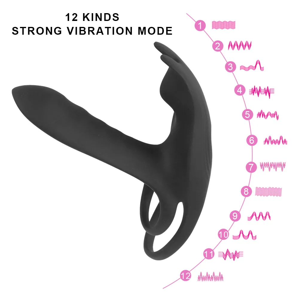 OLO stimulation de la Prostate jouets sexy pour hommes nouvel anneau de pénis vibrant point G double bite produits pour adultes retarder l'éjaculation