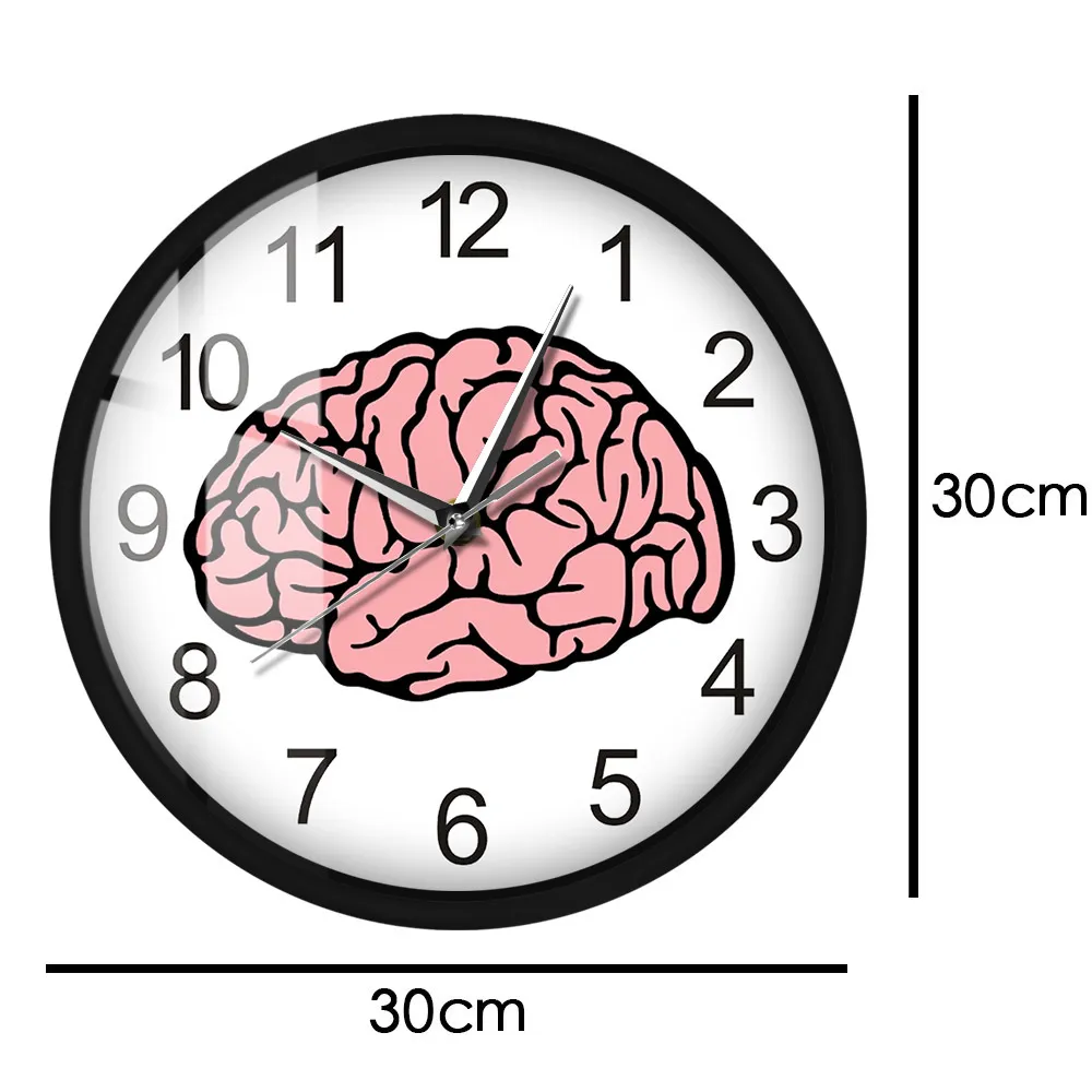 Brain Metal Frame LED Wall Clock Sound Control Organology Medical Wall Art Anatomy Laboratory Decor Wall Watch Neurologist Gift