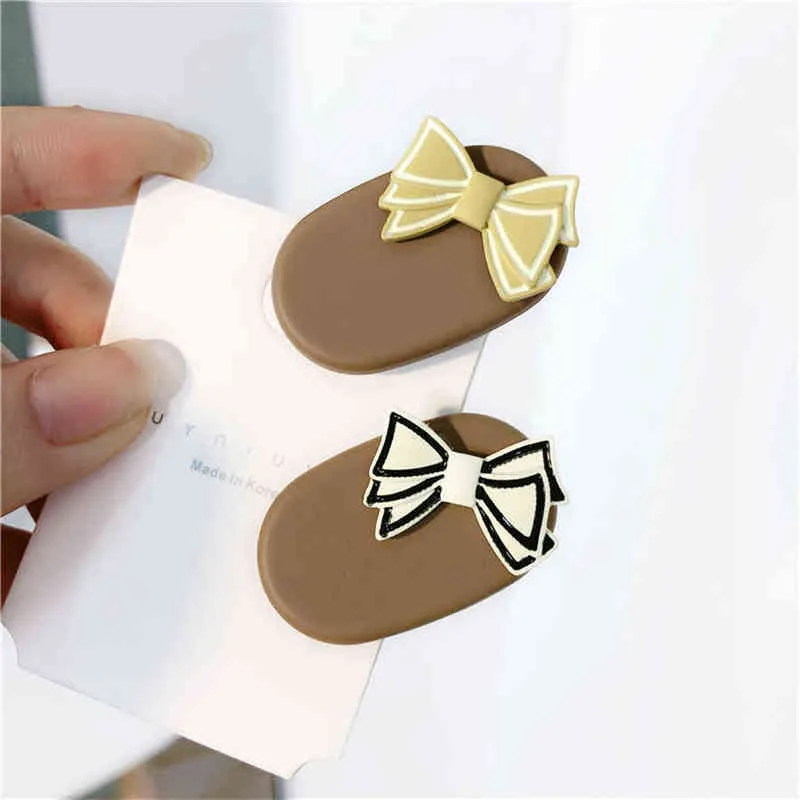 Milk Coffee Bow Hair Clips For Girls Women Cute Barrettes Kids Decorative Hairpins Fashion Hair Accessories Ornaments AA220323