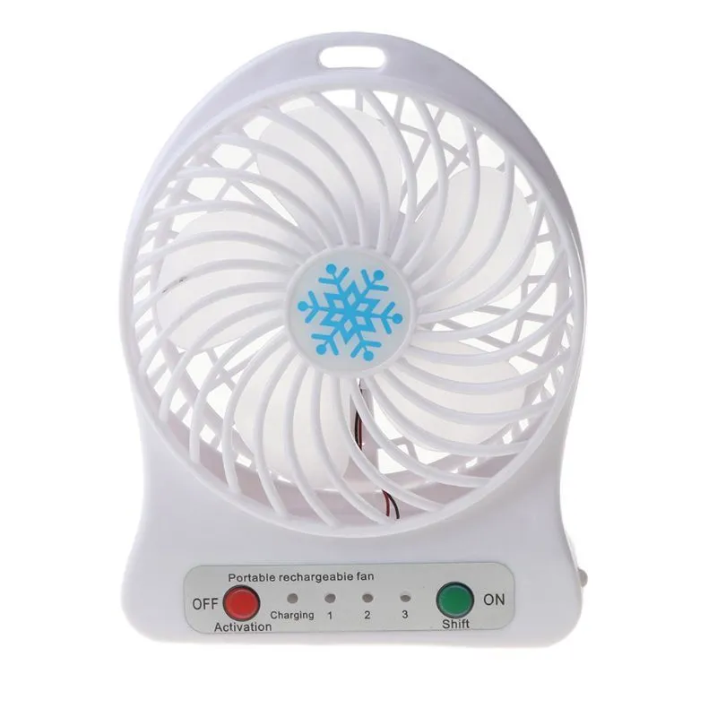 Mini ventilatore portatile a luce LED Dispositivo di raffreddamento dell'aria Mini ventilatore USB da scrivania Terzo vento Ventilatore USB ricaricabile ABS portatile ufficio all'aperto Casa 2207195704140