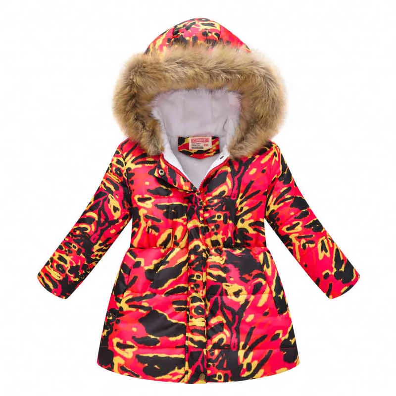 Chaqueta para niñas Moda de invierno Ropa exterior Más gruesa Cálida Mantener Casual Chaqueta con capucha para bebé Regalo de cumpleaños Traje de Navidad Ropa para niños J220718