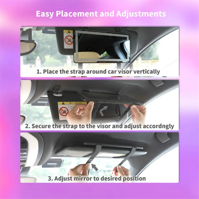 Car Makeup Mirror Rechargeable Led Vanity Makeup Mirror With 60 LED Lights 3 Lighting Mode Rear Sun Visor Mirror Car Accessories2119067