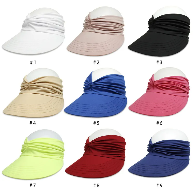 Chapeau à grand bord pour femmes en plein air été creux haut ouvert casquette adulte Protection solaire visière bord de mer voyage chapeau de plage 220617