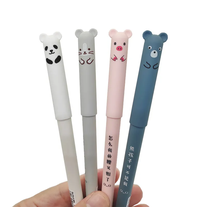 Set Animals Panda Erasable Gel Pen 05mm Erasable Pen Refills Rods Washable Handle School Office Supplies Stationery 220714