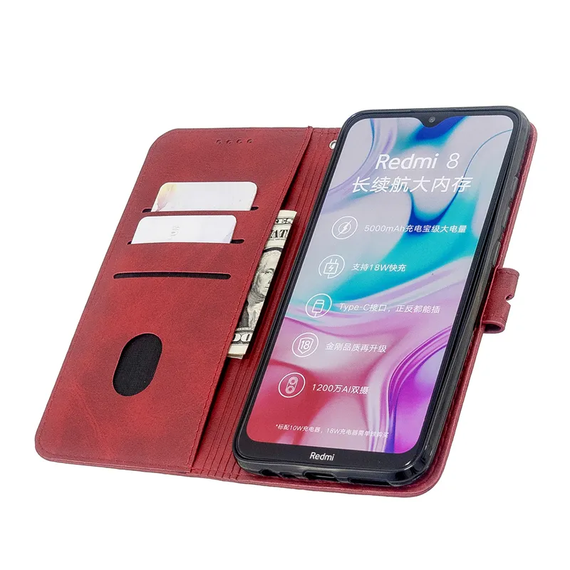 Flip Wallet Fodral för Xiaomi RedMi K30 Pro Not 8 7 6 5 8A 7A 6A 5A A1 A2 A3 CC9 PRO 10PRO Artificiell Cowhide LLEather CASE