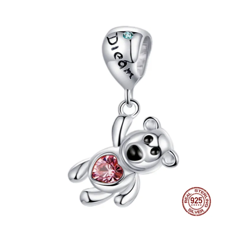 925 Silver Fit Pandora Charm 925 Bracelet Silver Color Pendant Animal Panda Owl High Heels Charms Set Pendant Diy Fine Beads Bijoux