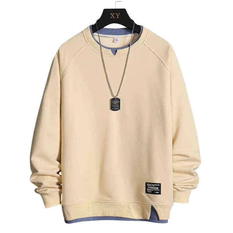 Felpe con cappuccio da uomo/donna 2022 nuove felpe primavera uomo casual falso in due pezzi felpe con cappuccio da uomo maglioni tinta unita streetwear top L220801