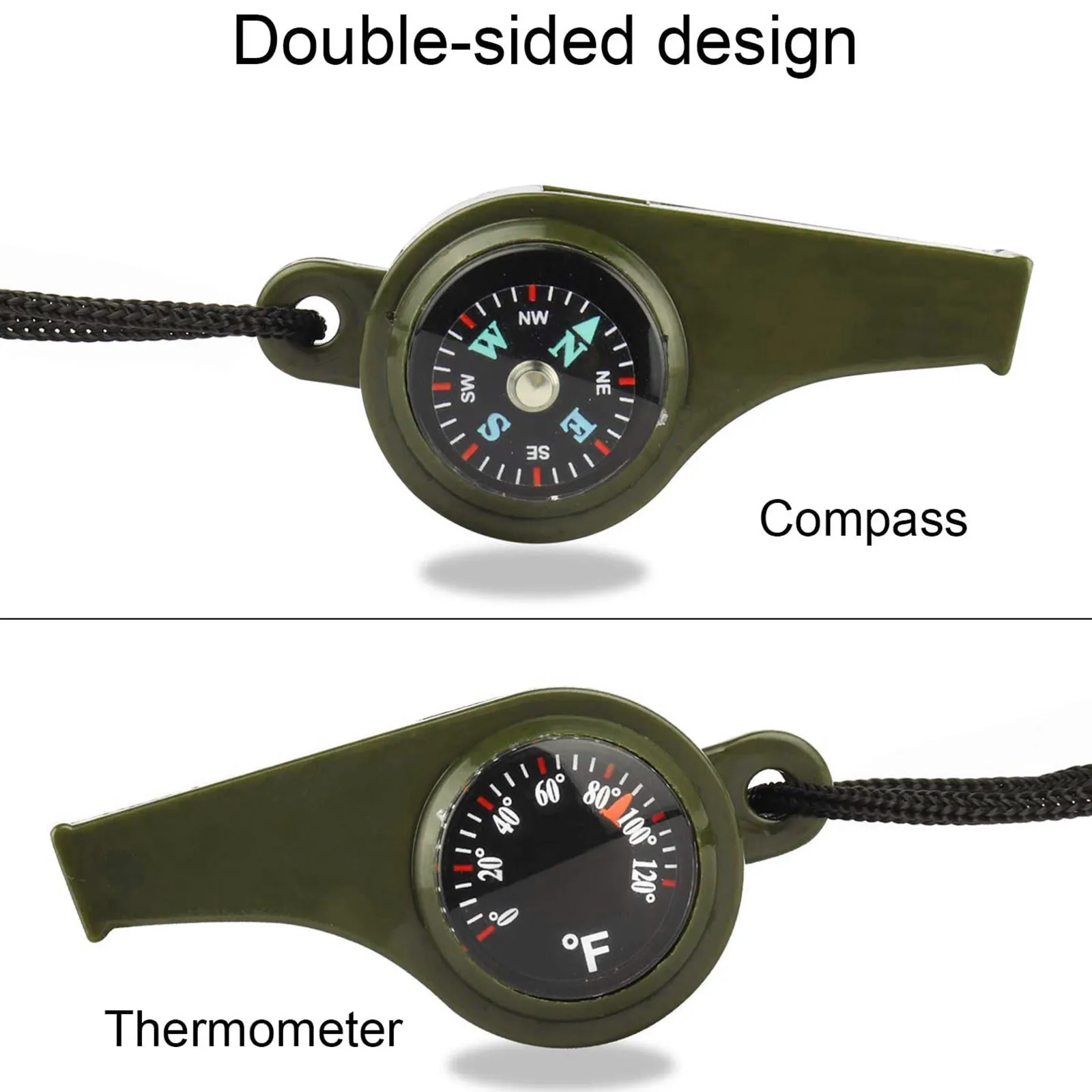 1 SZTUK Outdoor gry Połączenia Gwizdek Termometr Kompas 3 w 1 Kemping Akcesoria Piesze wycieczki Multi-Funkcjonalne Narzędzia Survival Nylon Compass Compass
