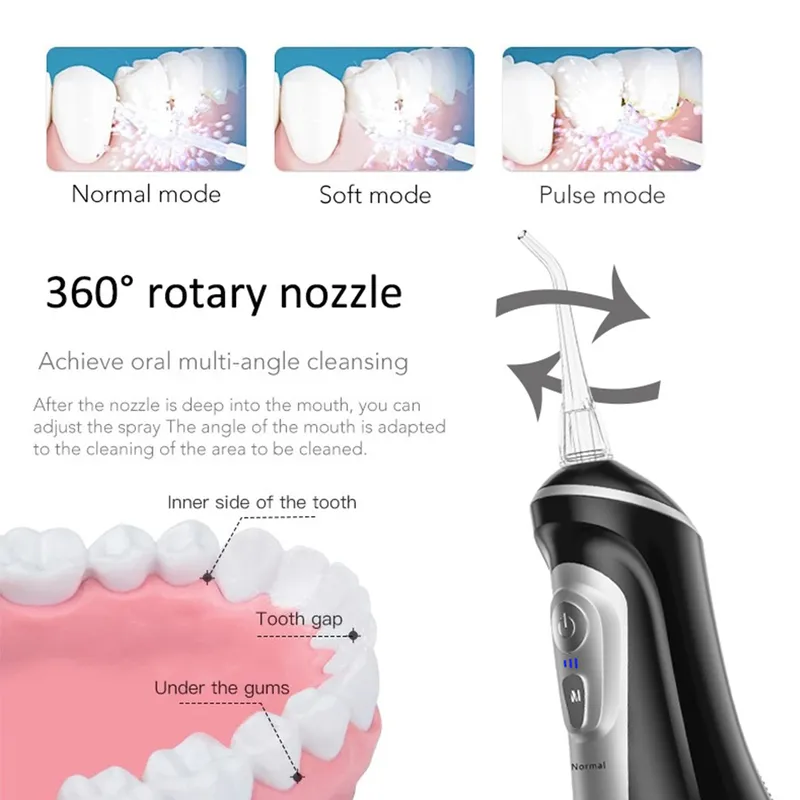 Nettoyage dentaire élimination de la Plaque éliminateur de tartre Jet lavage des dents Flosser irrigateur Oral cure-dents nettoyeur à pression d'eau 2205139892573