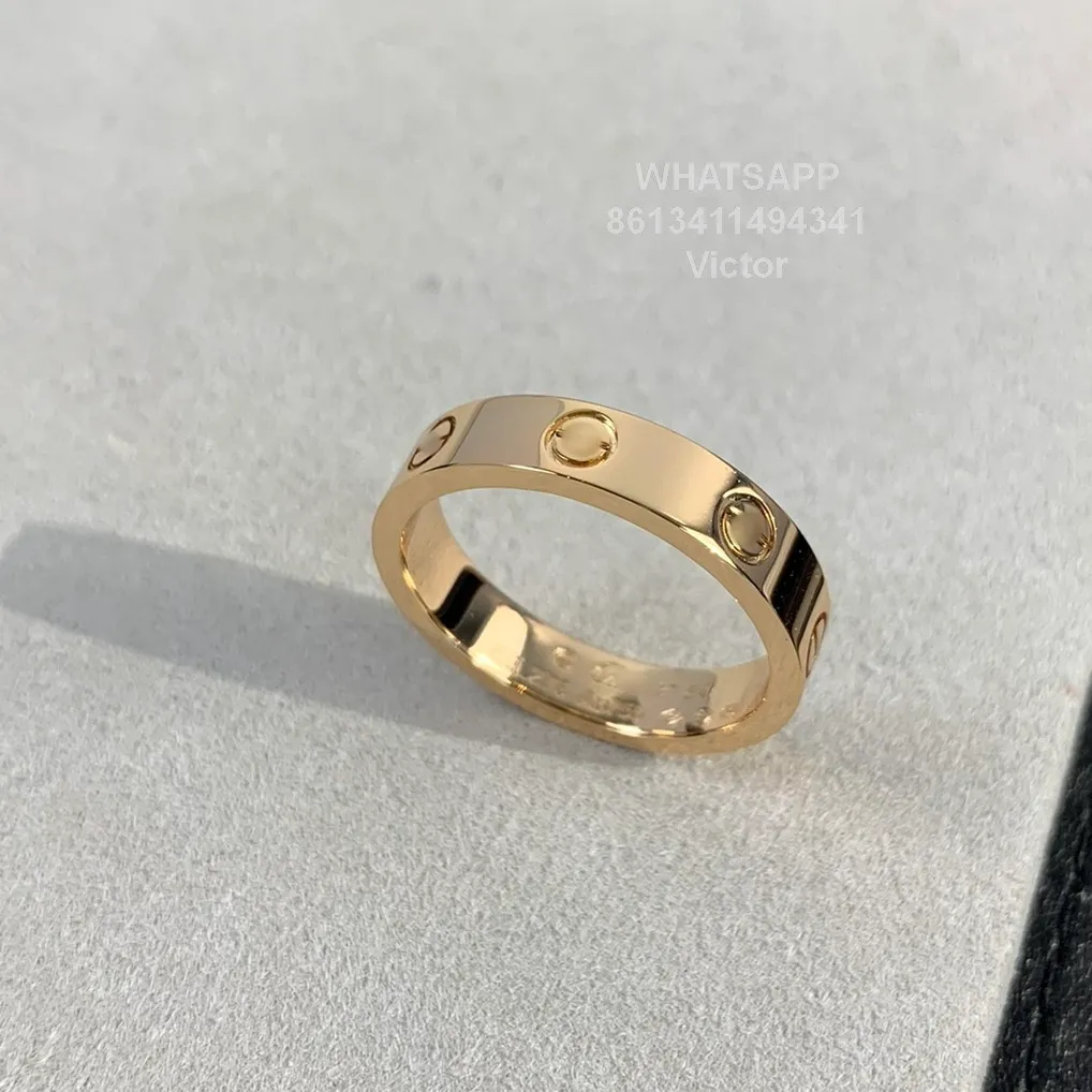 love ring V gold 18K 3 6mm will never fade narrow ring without diamonds luxury brand official reproductions With counter box coupl307u