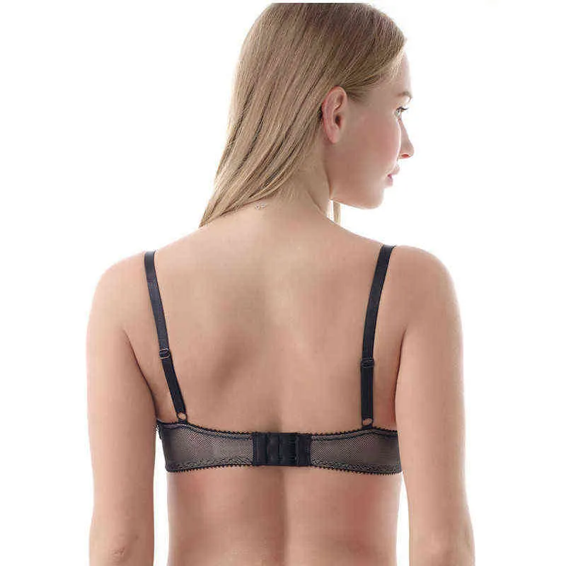 Soutien-gorge femme dentelle florale bralette transparente lingerie creuse sans rembourrage 3/4 tasse soutien-gorge à armatures sous-vêtements sans doublure grande taille 30C-38G T220726