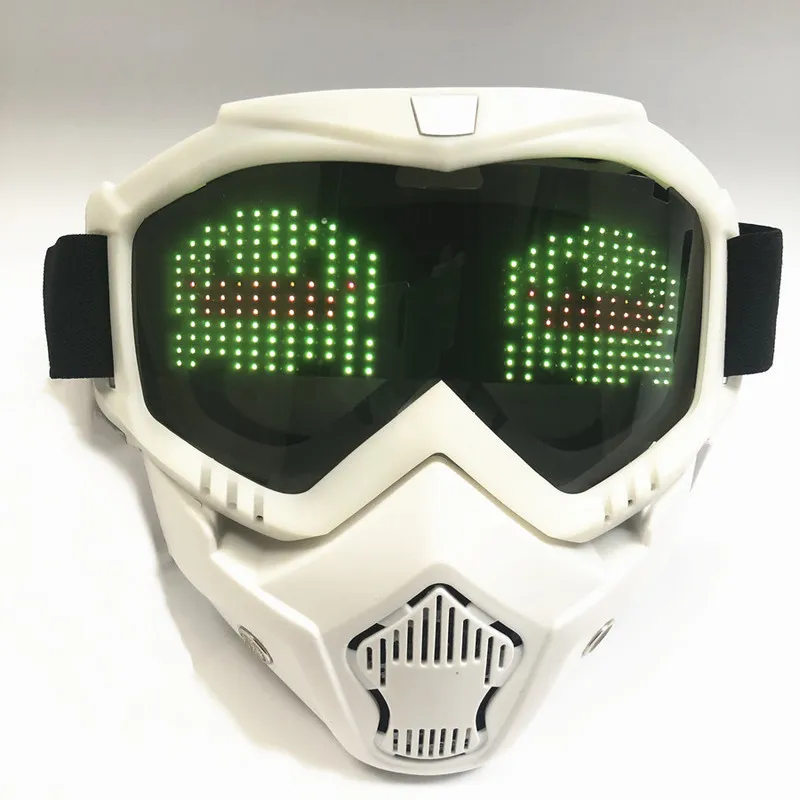 Bluetooth RGB Licht Up Party Karneval Led Ski Brille DIY LED Gläser Display Board Maske Bildschirm Matrix Geschenk Spielzeug 220707