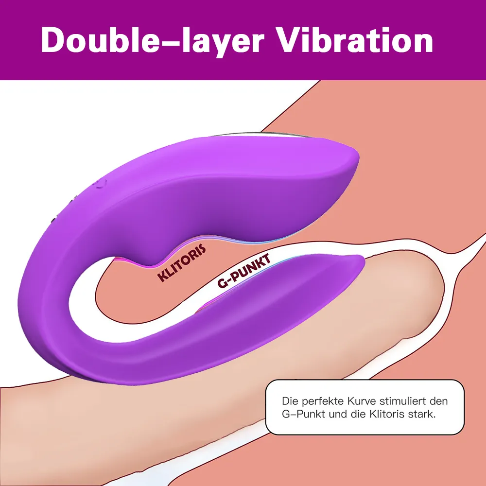 Wireless Vibrator Dual Motor U Shape Dildo G Spot Clit s Stimulation sexy Toy for Women Couple USB Rechargeable