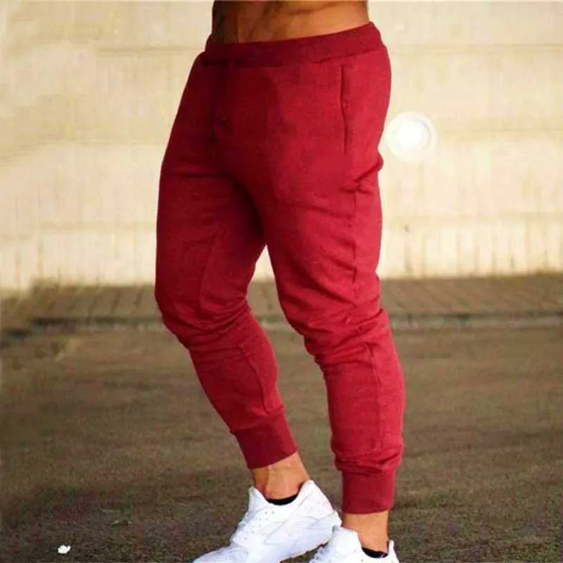 Fitness kas gri koşu pantolon katı koşu pantolon erkek spor kalem pantolon erkek pamuk yumuşak vücut geliştirme joggers spor salonu pantolon 220509