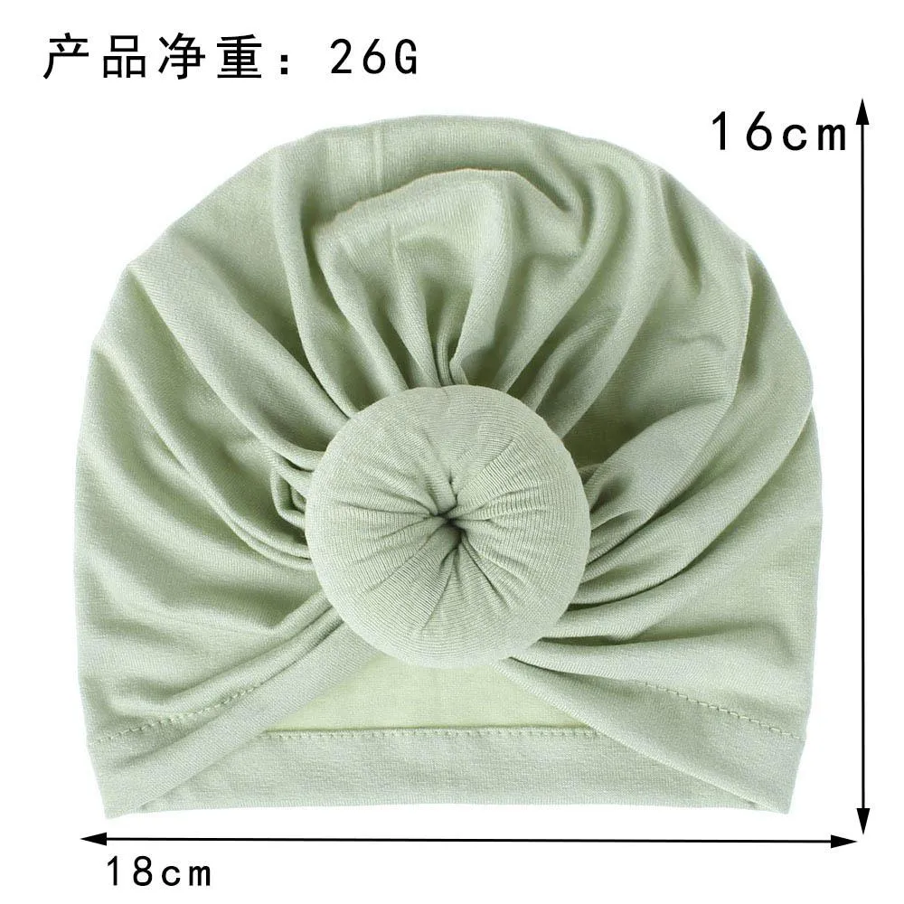 Baby Turban Bonnet Soild Color Cotton Top Knot Inner Hijab African Twist headwrap Girls Head Wraps India Hat Hijabs Cap