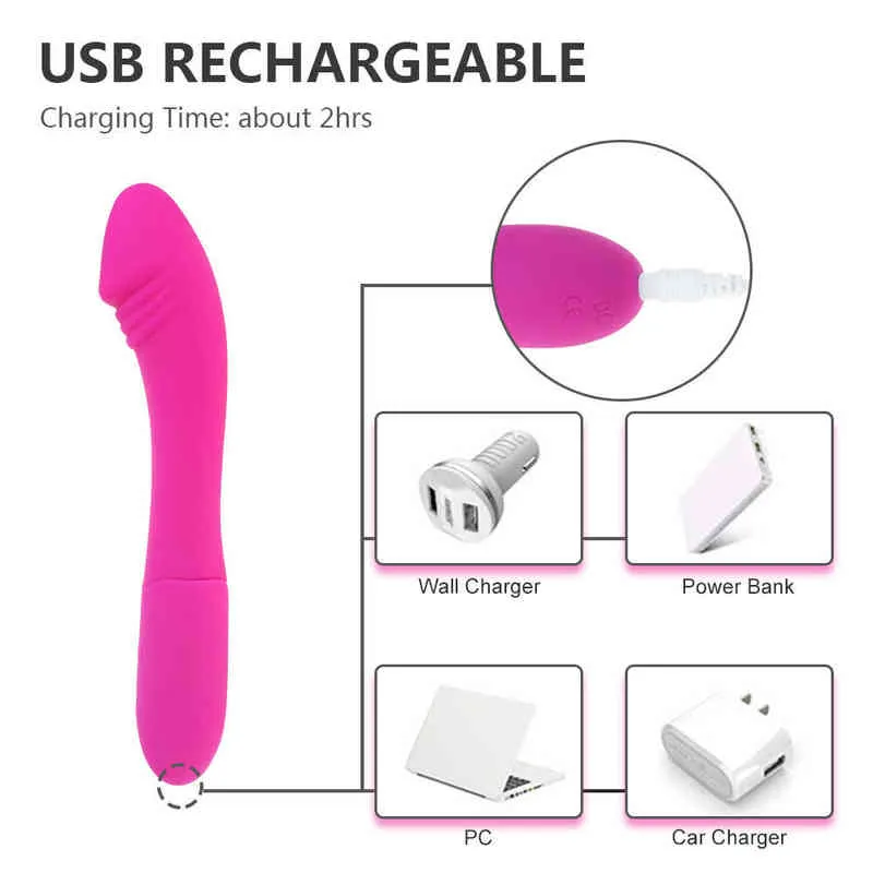 NXY Vibrators Soft Silicone G Spot For Women 10 Strong Vibrations Modes Rechargeable Personal Sex Toy Beginners Couples 220427