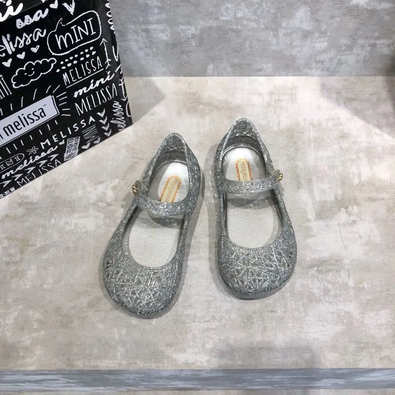 High Quality Mini Melissa Girls Jelly Shoes classical Style Bird Net Kids Suumer Sandals Fashoin Baby Toddler Beach Shoes HMI054 220623