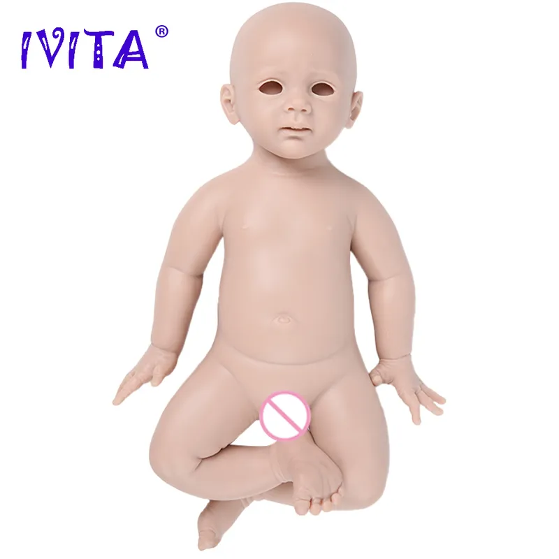 IVITA Silicone Reborn Baby Doll Eyes Choices Lifelike born Unpainted Unfinished Soft Dolls DIY Blank Toys Kit 220505