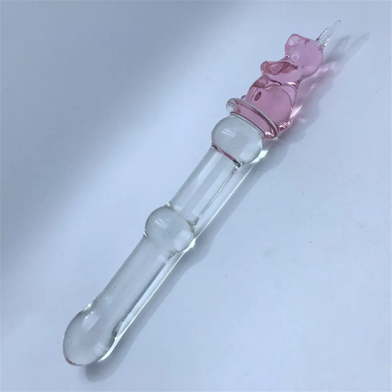 Coniglio rosa cristallo dildo masturbatore realistico pene pene grande Gspot anale butt plug giocattoli sexy adulti donna femminile7858674