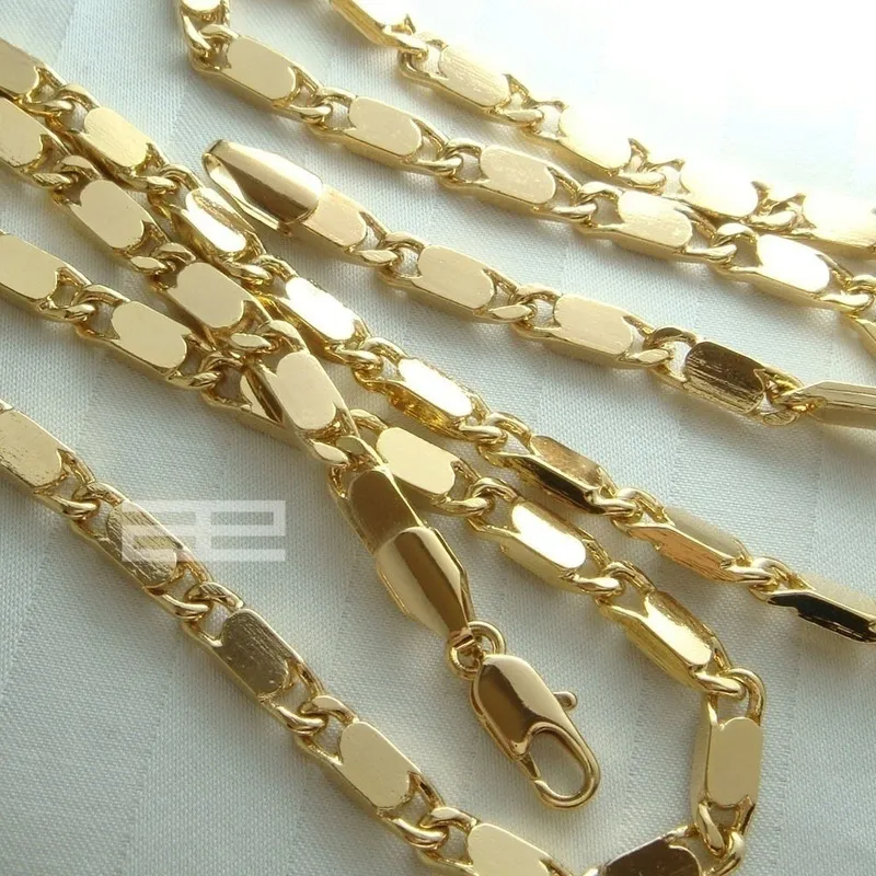 Collier chaîne cubaine en or 14 carats 14 carats, longueur 50-70 cm, N45 220715258Z