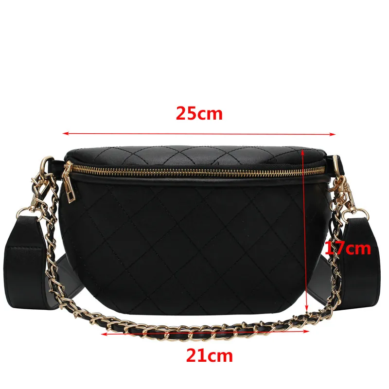 Kedja Dam Midjeväska Hög Kapacitet Fanny Pack Axel Crossbody Banana Bröstväskor Designer Lyxig Bältesväska Kvinnlig Höftväska 220513