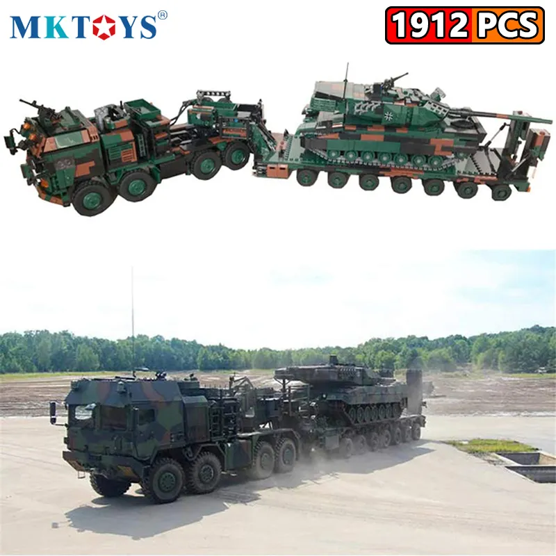 MKTOYS WW2 militaire allemand armée briques de construction char de combat camion de Transport blocs de véhicules HX 81 guerre mondiale SLT cadeaux 220715