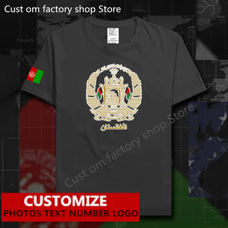 Afghanistan Afghan Country Flag T shirt Free Custom Jersey DIY Name Number 100 Cotton T shirts AFG Islam Pashto 220616gx