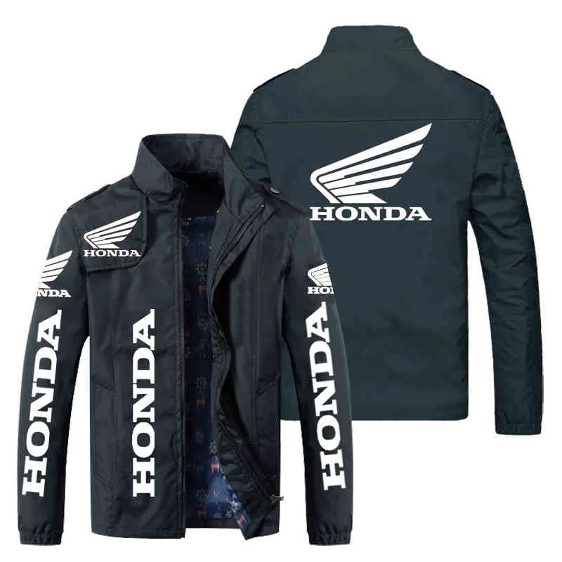 Giacca da corsa Honda Motor 2022 Primavera Autunno New Car Wing Print Uomo Casual Giacca a vento da motociclista