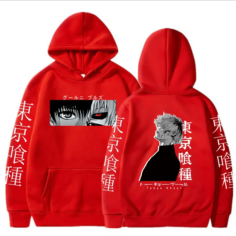 Tokyo Ghoul Anime Hoodie Pullovers Moletons Ken Kaneki Gráfico Impresso Tops Casual Hip Hop Streetwear 220815