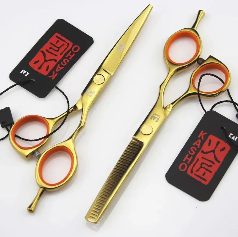 Kasho Professional 5.5 inch Salon Hair Scissors Barber Hairdressing ShearsCutting Thinning Styling Tool 220317