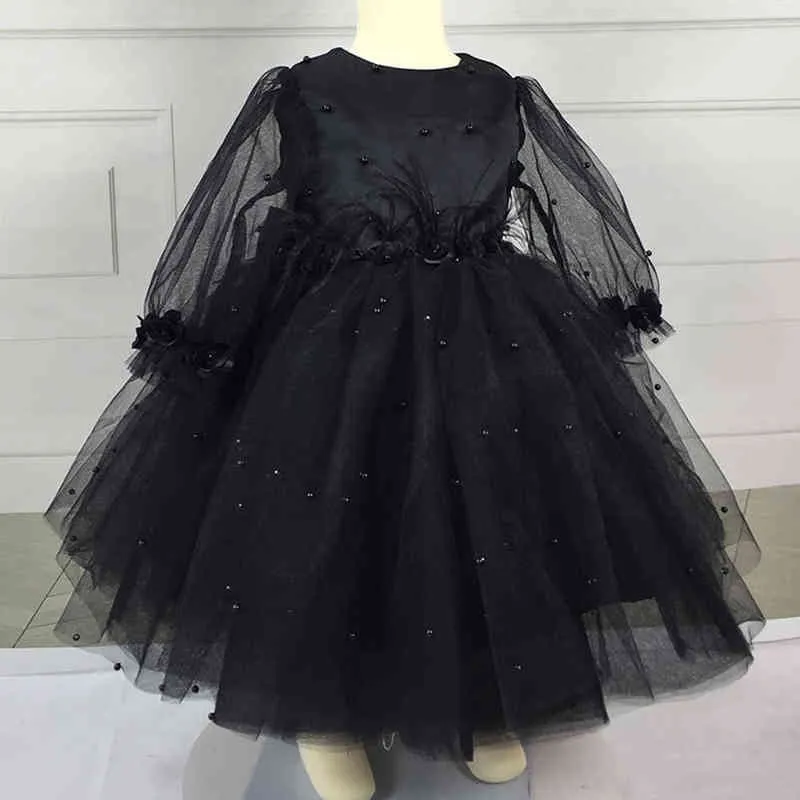 Big Bow Lace Kids Party Dresses For Girls Children Baby Boutique Clothing Birthday Wedding Princess Dress Formell aftonklänning Y220510