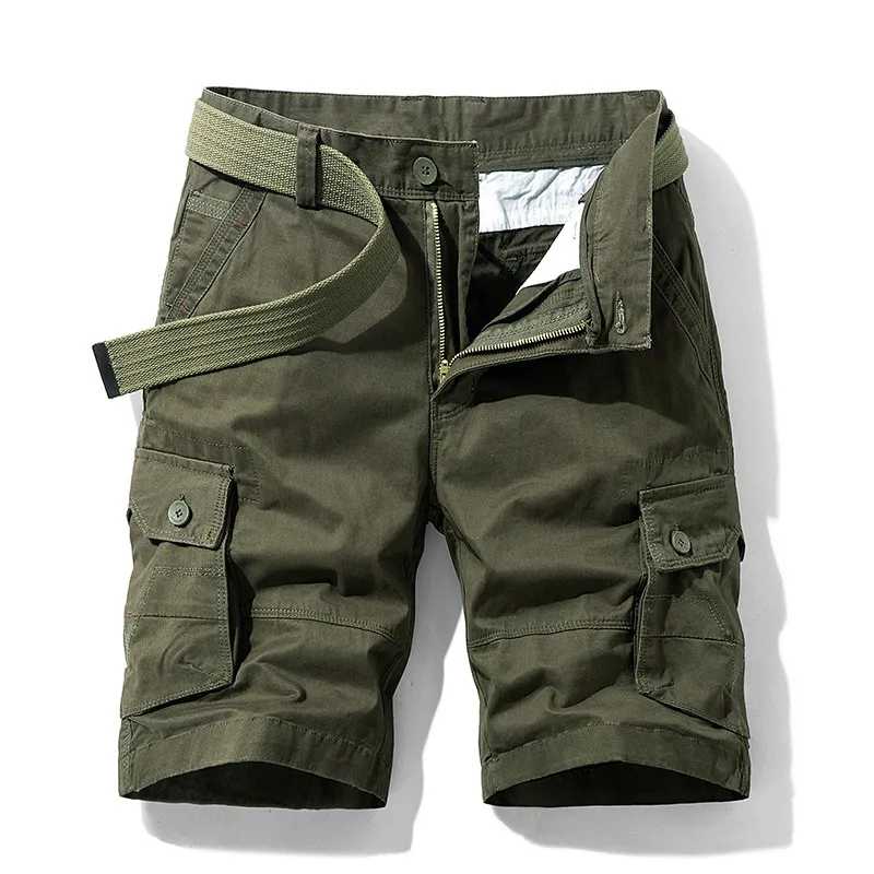 Shorts de carga militar 100% algodão masculino 2021 Novo Summer Men Men casual masculino Logo calças Bermudas Multi-Bocket calças curtas 0613