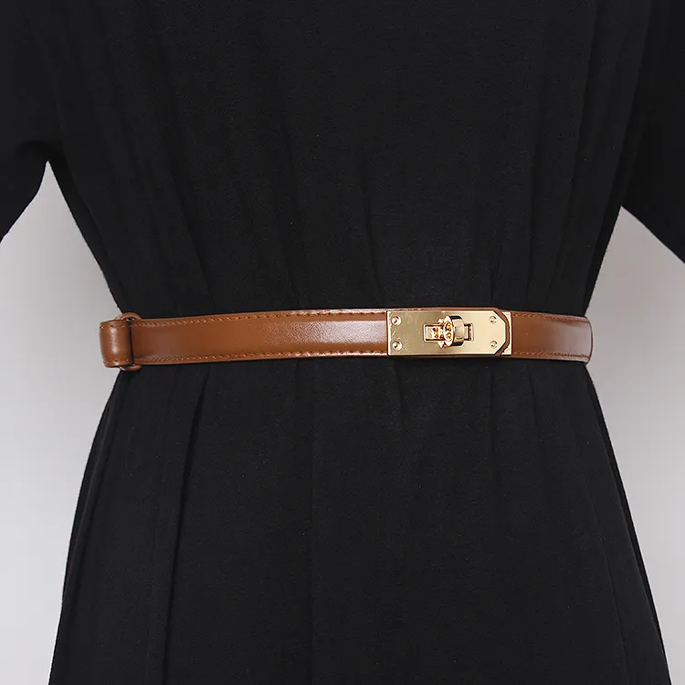 Luxury Cow Leather Women Waist Belt Slim Corset Strap Dress Shirt Belt Autumn Spring Genuine LFemale Eather Belt Caestus 220614