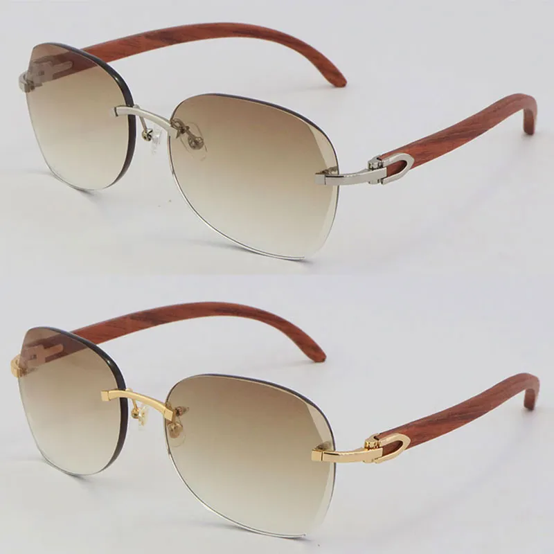 Cały Diamentowy Cut 3524012 Metalowe krawędzi okulary przeciwsłoneczne Dekorowanie drewnianych okularów okularów Modne okulary słoneczne dla mężczyzn unisex drewniany design c2267