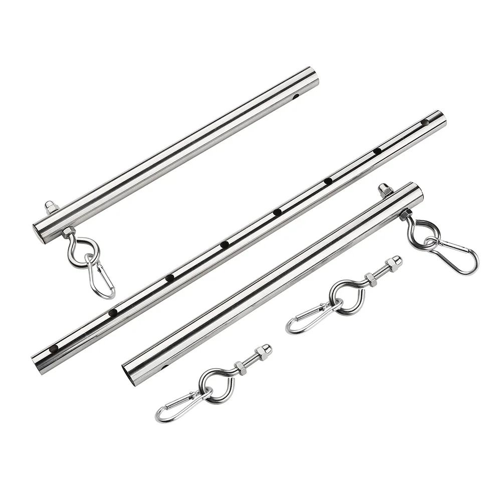 Bdsm bondage kit rostfritt stål utdragbar spridare bar slav handbojor ankel manschetter fetisch begränsningar set sexiga leksaker för par