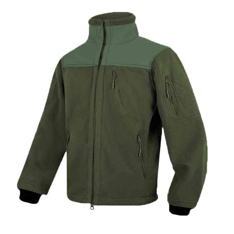 Męski jesienna zimowa praca taktyczna odzież wojskowa armia polarowa zielona czarna polarna ciepła męska płaszcz multi kieszenie Airsoft kurtka L220706