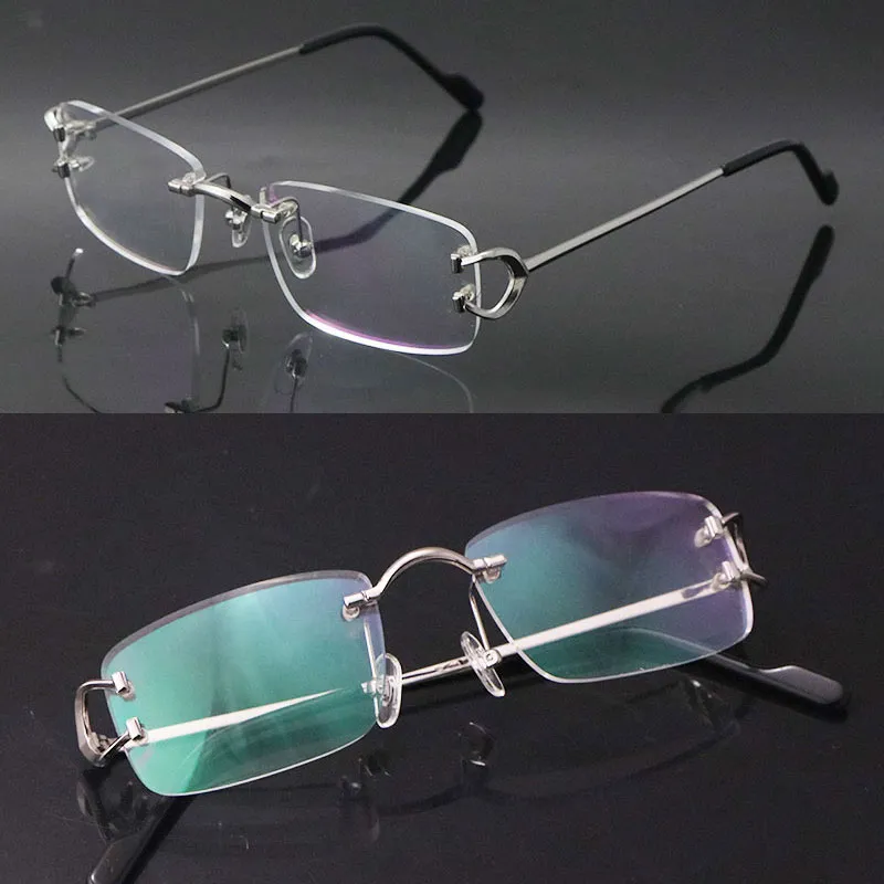 Nieuwste mode C Decoratie Randloze metalen frames Bijziend Brillen Mannen Vrouw CT03440 Grote vierkante brillen Mannelijke en vrouwelijke 18K Gold3053