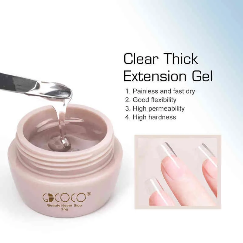 NXY GEL GEL ПОСТАВКА GDCOCO 15G Расширение французский S Французский Молочный Белый Цвет Желе Строитель Толстая текстура Смешивание 0328