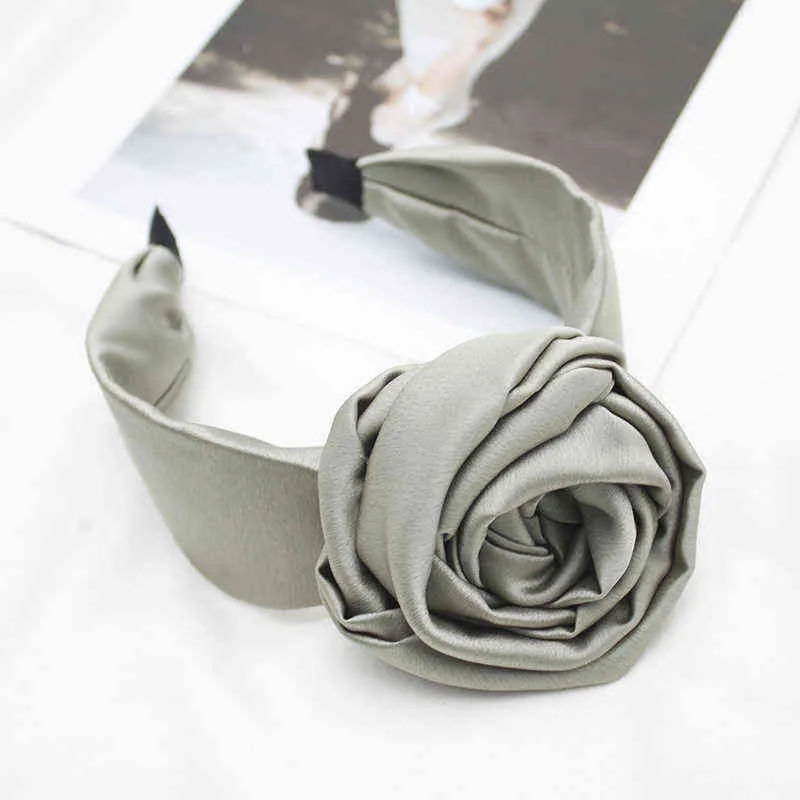 Vintage Bohemian Rose Flower Satin Haarband Stirnband Kopfbedeckung Haarschmuck AA220323