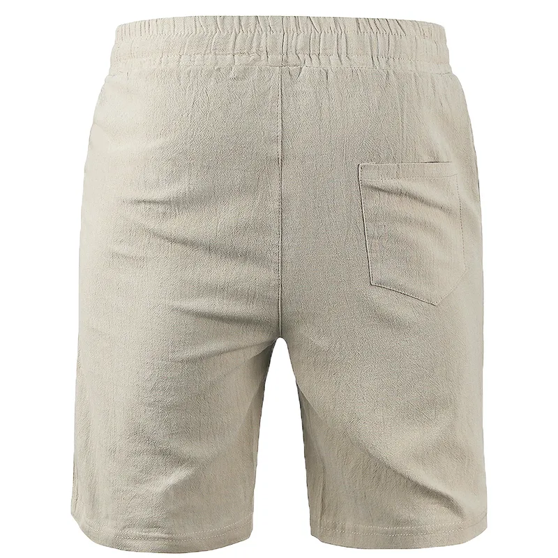 Męskie bawełniane szorty lniane spodnie męskie letnie oddychanie stałe kolory lniane spodnie fitness streetwear s3xl 220614