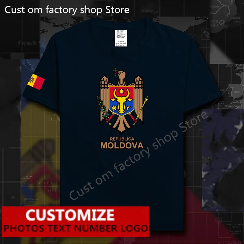 Moldavie moldave MDA MD gratuit personnalisé Jersey Fans bricolage nom numéro 100 coton t-shirts hommes femmes lâche décontracté t-shirt 220616