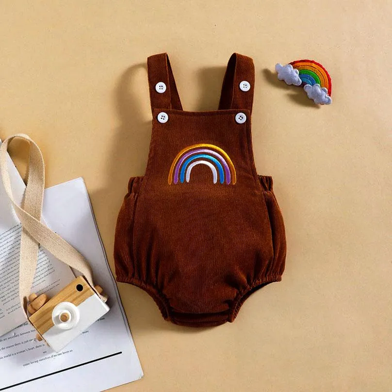 Newborn Rompers Baby Babies Bodysuits Infant Clothes Girls Onesies Piece Clothing Toddler Boys Jumpsuit Wear KidsSpring Summer Rainbow Corduroy