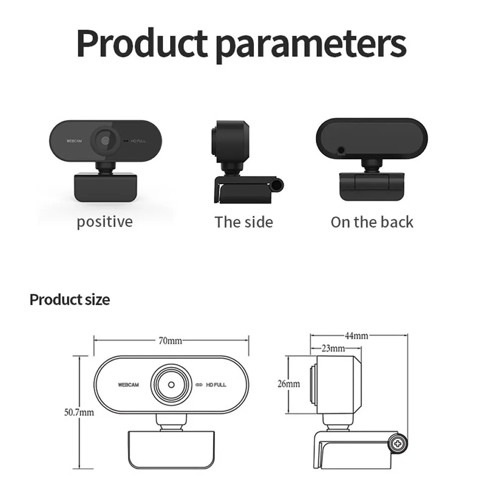 Cámara web Cámara web Full HD 1080P con micrófono Cámaras USB para computadora PC Videollamadas en vivo Trabajo