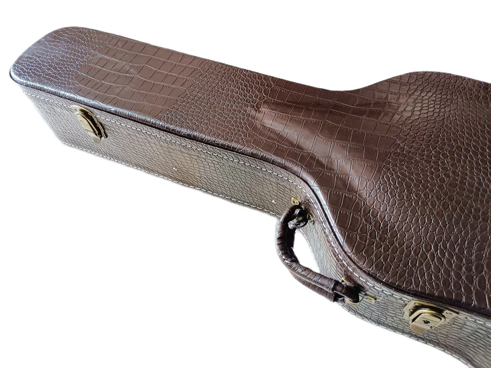 Upgrade 41 inch Dark Brown Hardshell Guitar Case Superior PU Tibric For ES Series JAZZ Acoustic Guitar