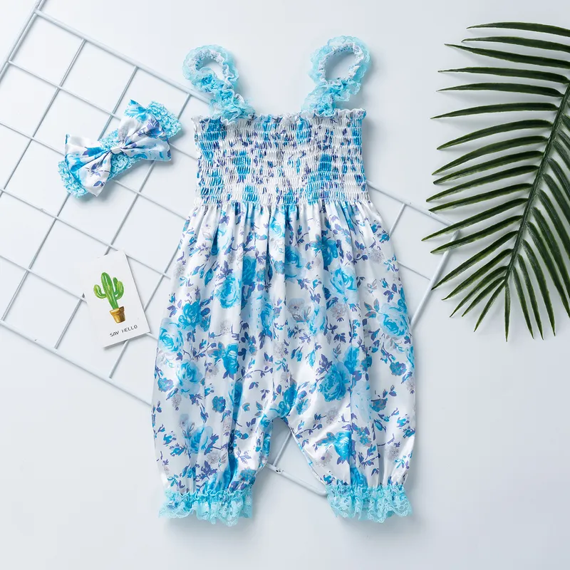 Babany Bebe född Baby Lace Bloomer Polyester Romper Girls Clothes Summer Backless Jumpsuit POGRAPHY COSTYM 220707