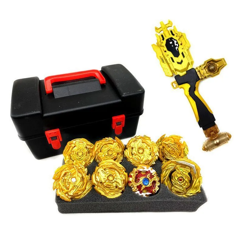 Spinning Top Burst Arena Toys Set Gold Beylade Burst B100 med Launcher and Storage Box Bayblade Bable Drain Fafnir Phoenix Toys 220719