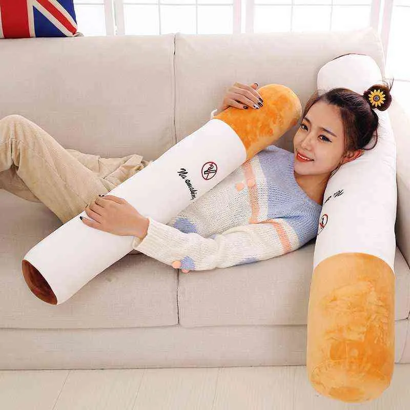 CMクリエイティブスモーキング円筒形の睡眠枕タバコスミュレーションぬいぐるみおもちゃファッションボーイフレンドギフトJ220704