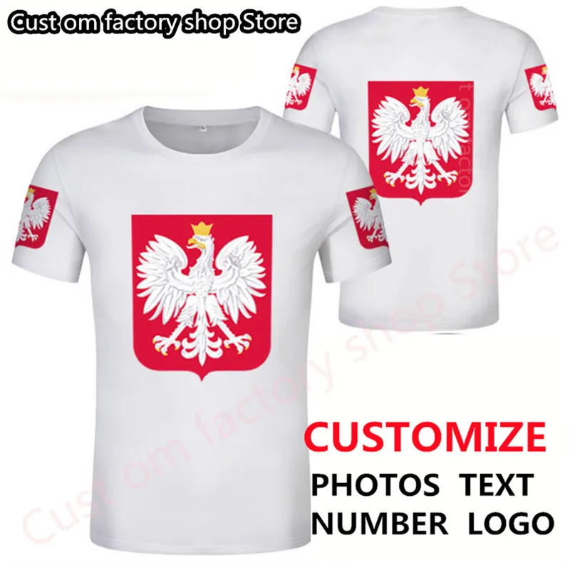 Polonya T Shirt DIY Ücretsiz Özel İsim Numarası Yaz Modaya Modaya Gizli Kısa Kol Tişört